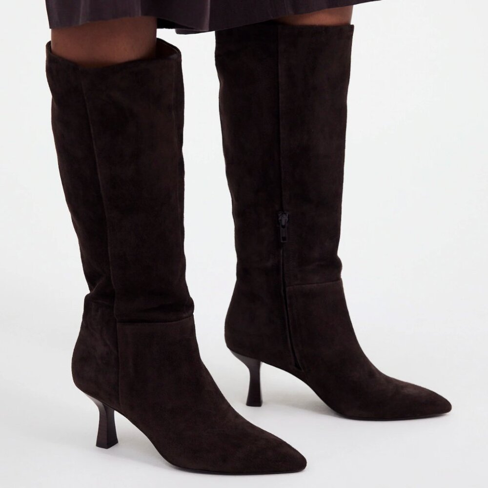 Madewell The Justine Knee High Boots - Suede Brown - 7.5 / 37.5
